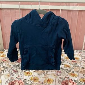 Kate Quinn ruffle kanga hoodie | reflecting pond | organic cotton skinny rib